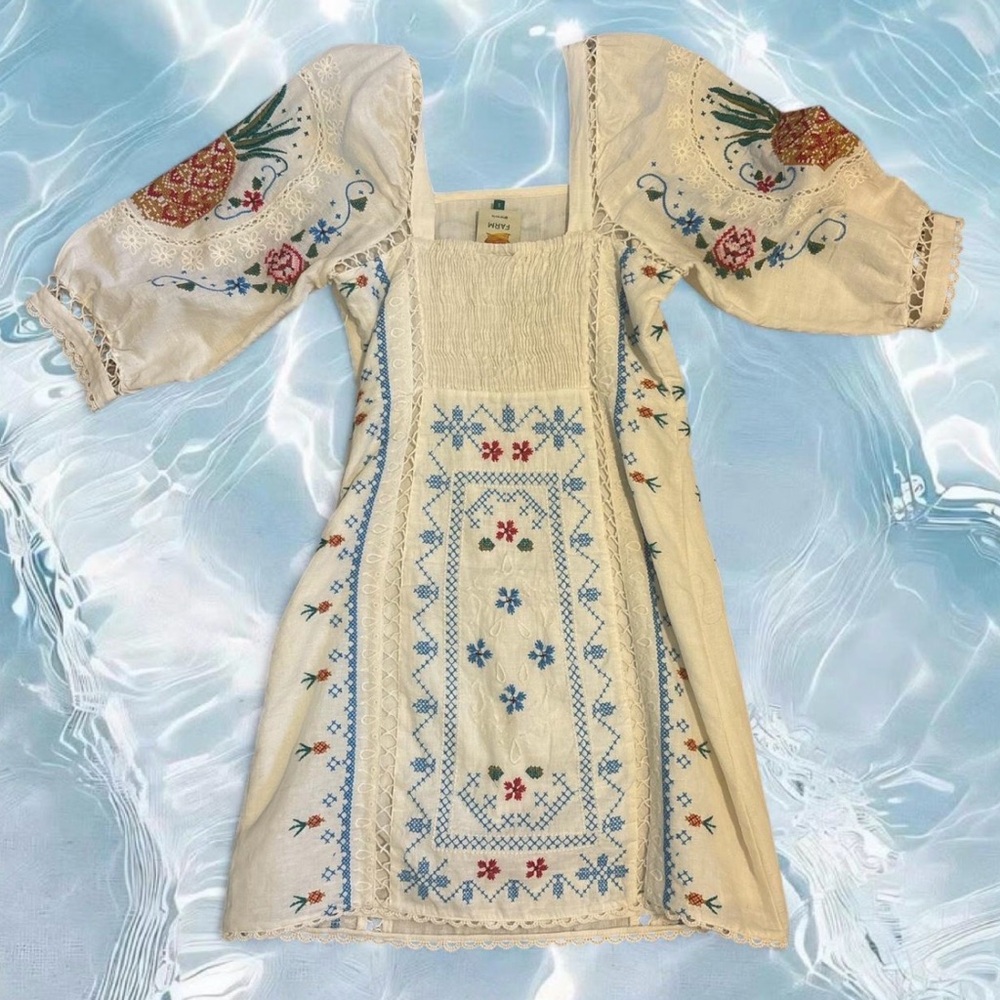 Farm Rio RARE Embroidered Mini Dress - Picture 3 of 3